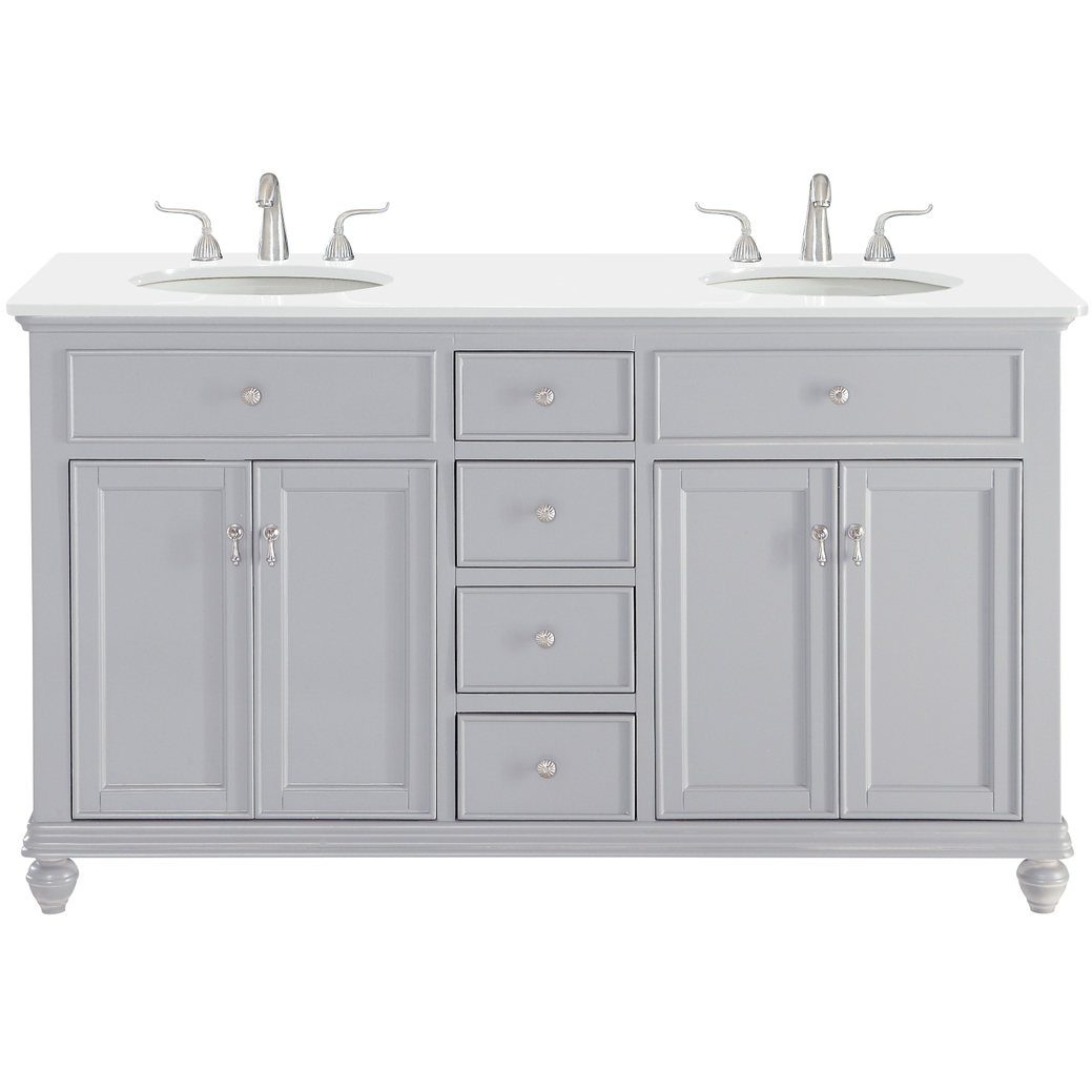 Otto 60 X 21 X 35 inch Grey Vanity Sink Set