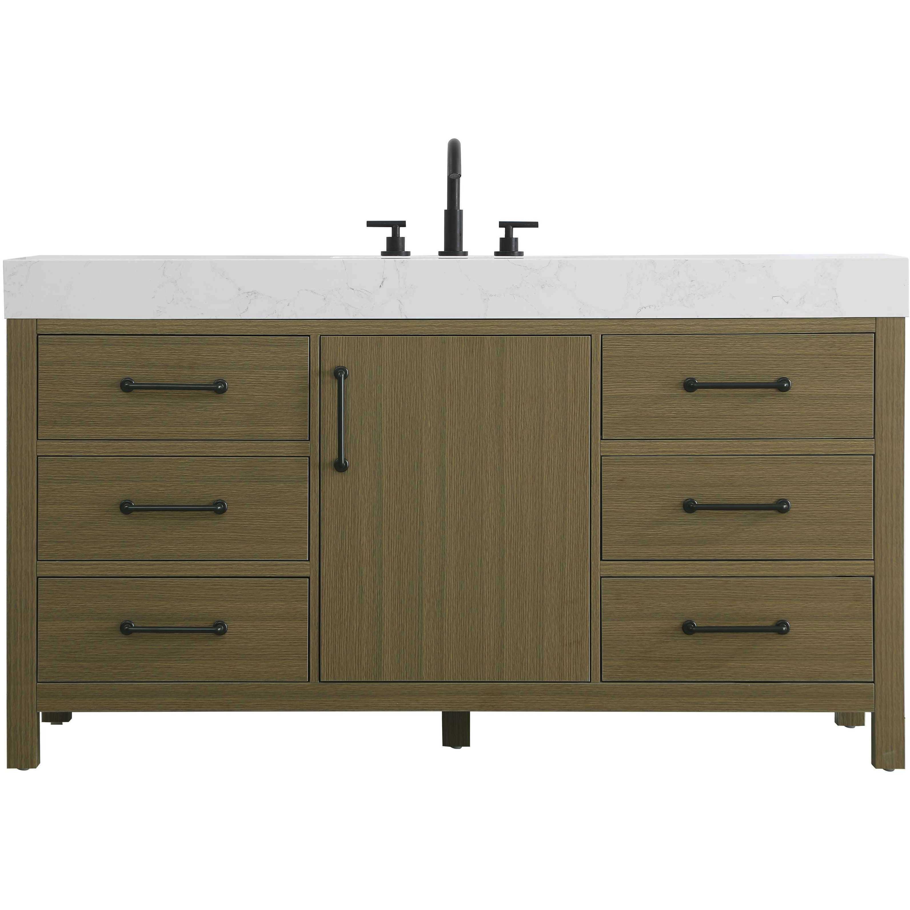 Nathan 60 X 34 inch Chestnut Brown Bathroom Vanity Cabinet