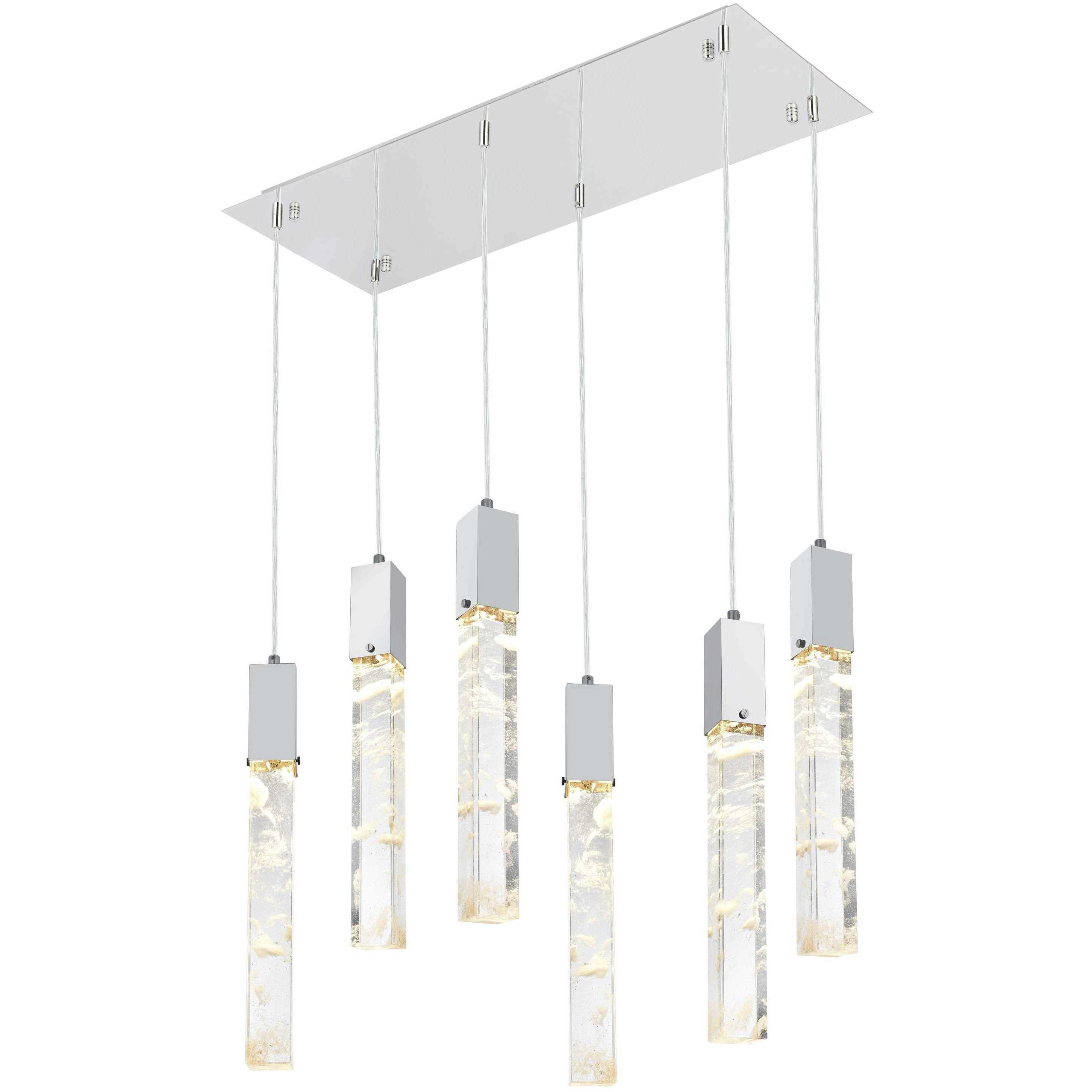 Aurora 6 Light 12 inch Chrome Pendant Ceiling Light