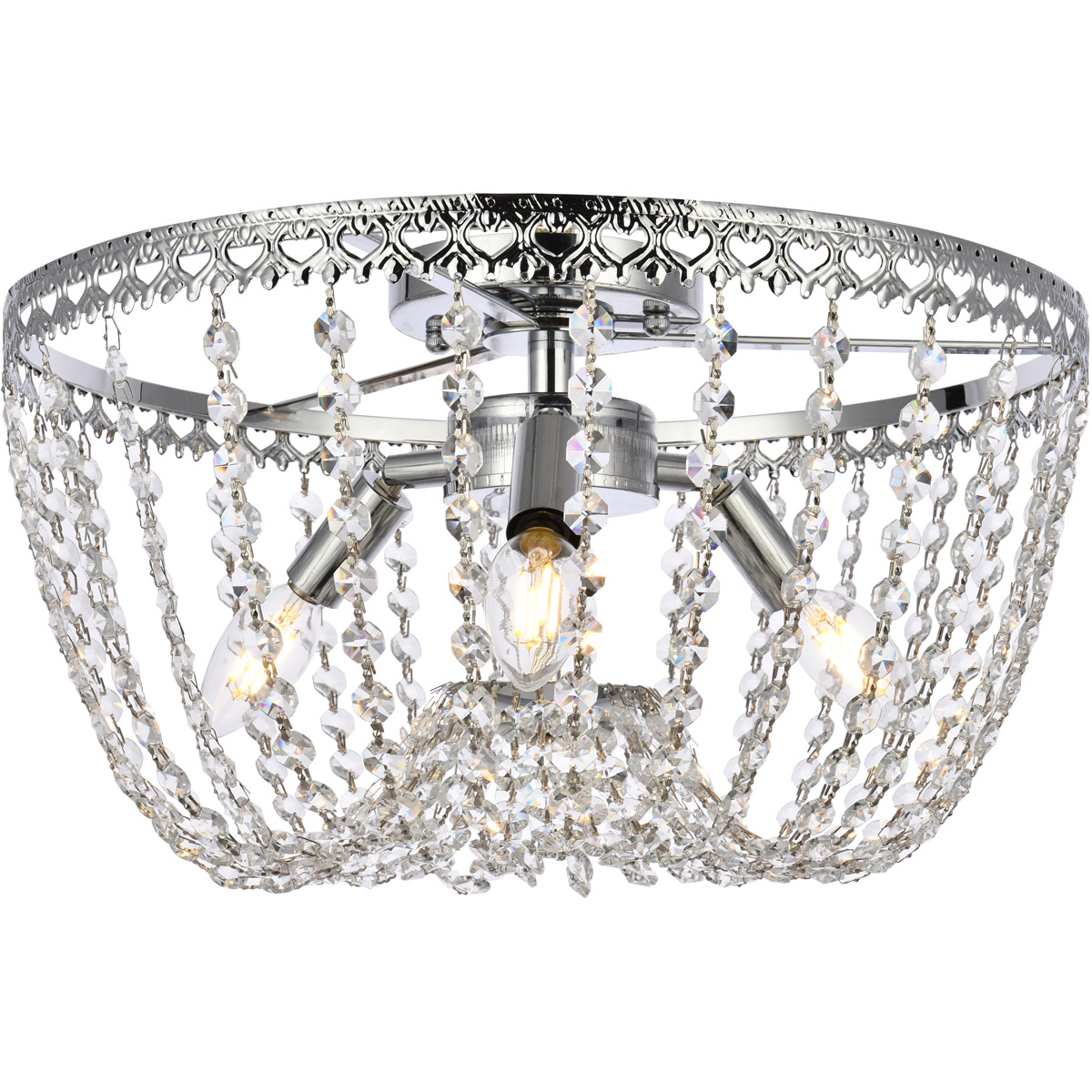 Kylie 3 Light 16 inch Chrome Flush Mount Ceiling Light