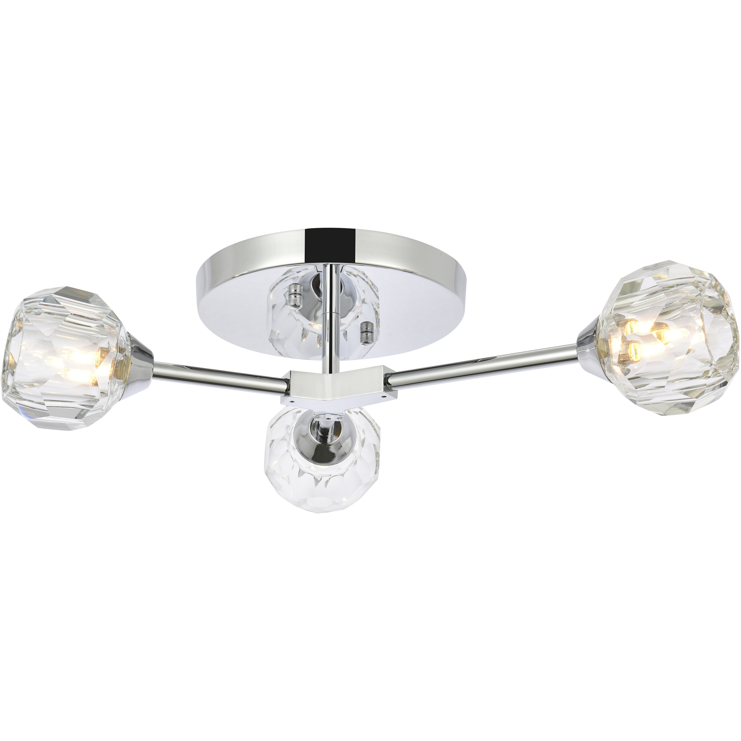 Zayne 3 Light 15 inch Chrome Flush Mount Ceiling Light