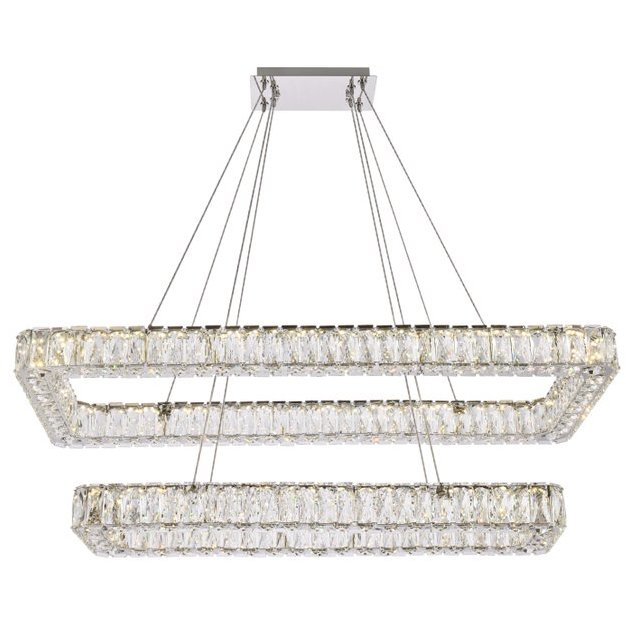 Monroe 2 Light 42 inch Chrome Pendant Ceiling Light