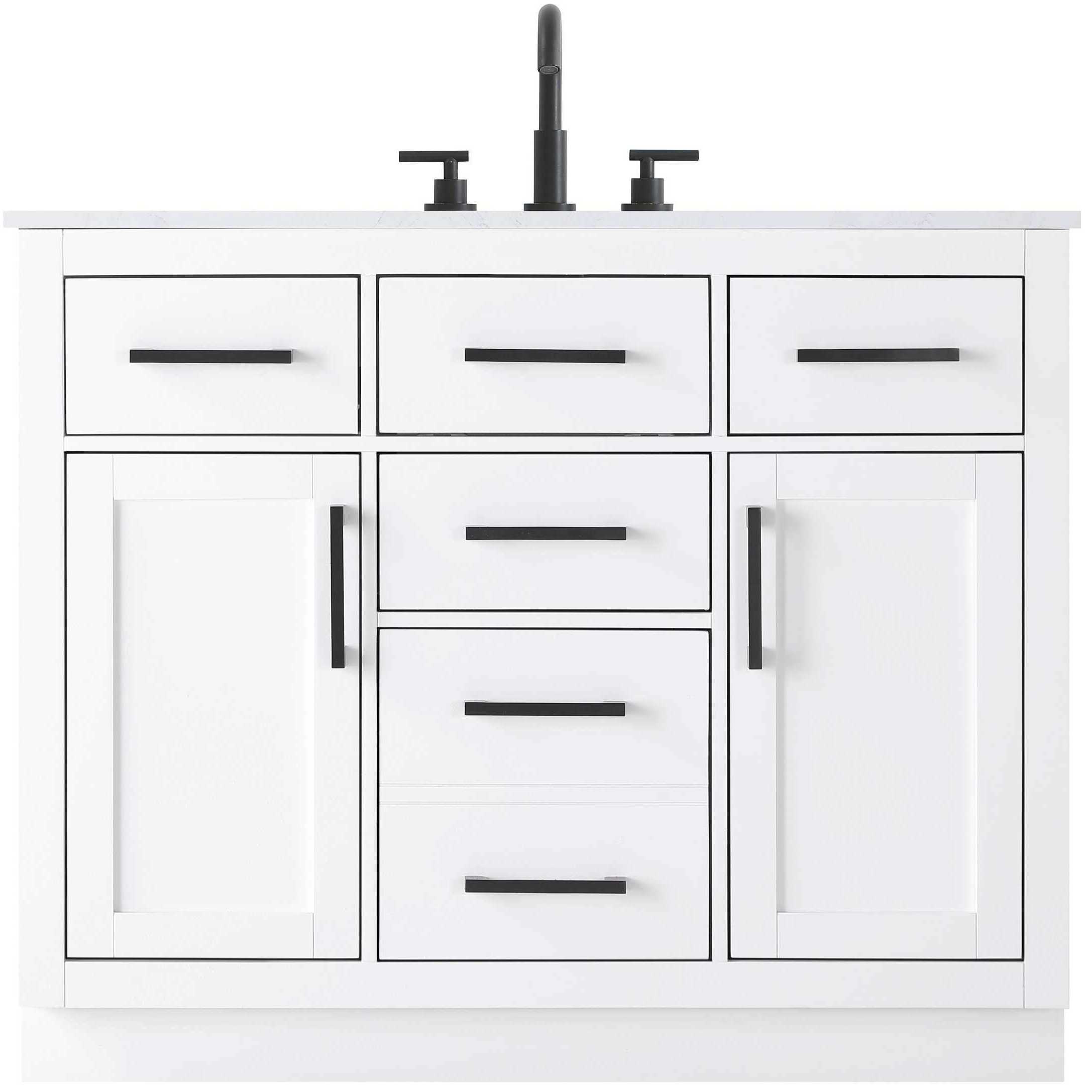 Alden 42 X 35 inch White Bathroom Vanity Cabinet