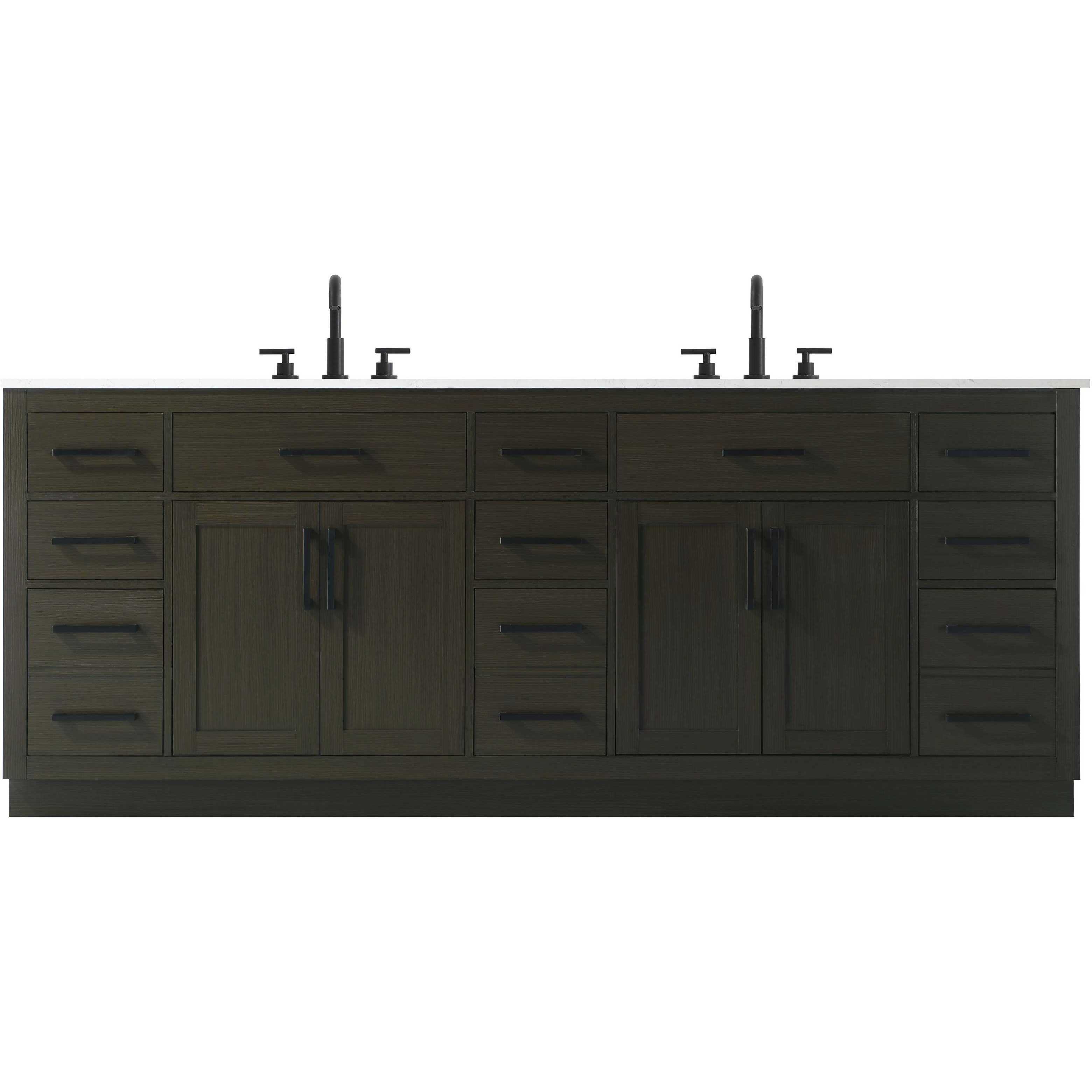 Alden 84 X 35 inch Mocha Brown Bathroom Vanity Cabinet